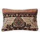 Rustic Handmade Wool Cushion Cover. Vintage Turkish Rug Pillow