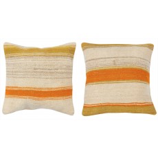 SET OF 2 - Hand-Woven Kilim Cushion Covers. Vintage Throw Pillows. Turkish Accent Pillows. A pair of Lace Pillow Covers