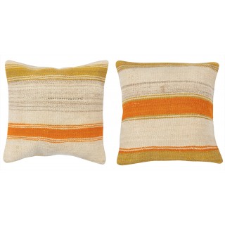 SET OF 2 - Hand-Woven Kilim Cushion Covers. Vintage Throw Pillows. Turkish Accent Pillows. A pair of Lace Pillow Covers
