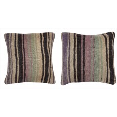 SET OF 2 - Hand-Woven Kilim Cushion Covers. Vintage Throw Pillows. Turkish Accent Pillows. A pair of Lace Pillow Covers