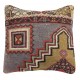 Vintage Rug Pillowcase. Handknotted Wool Rug Cushion Cover. Turkish Toss Pillow Vintage Rug Pillowcase. Handknotted Wool Rug Cushion Cover. Turkish Toss Pillow