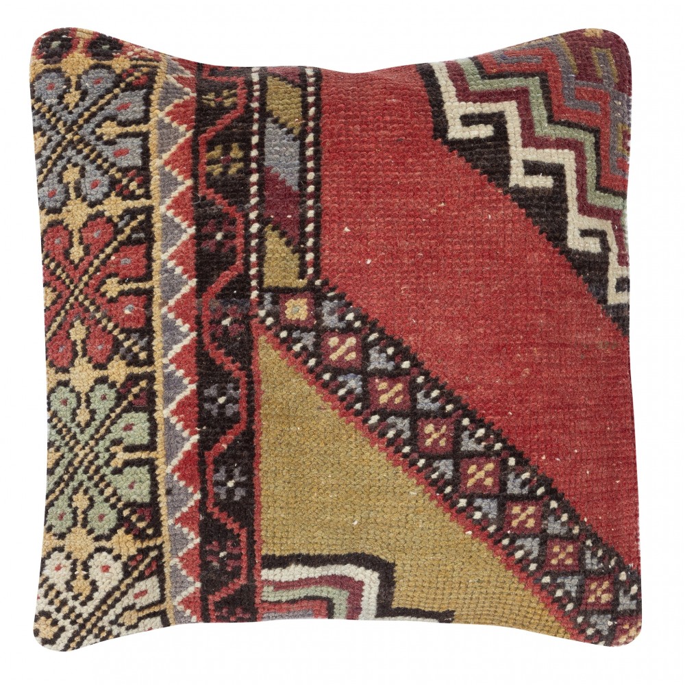 Vintage Turkish Wool Cushion Cover. Handknotted Rug Pillow. Rustic Throw Pillow Vintage Turkish Wool Cushion Cover. Handknotted Rug Pillow. Rustic Throw Pillow