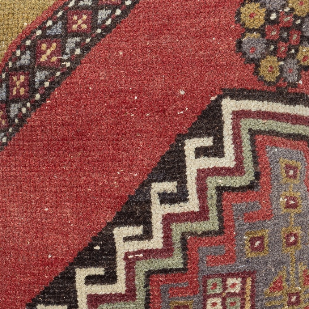 Rustic Turkish Cushion Cover. Handmade Wool Rug Pillow. Bohemian Style Toss Pillow. Vintage Accent Pillow