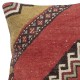 Rustic Turkish Cushion Cover. Handmade Wool Rug Pillow. Bohemian Style Toss Pillow. Vintage Accent Pillow
