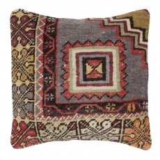 Vintage Wool Cushion Cover. Handknotted Rug Pillow. Ethnic Home Decor. Turkish Throw Pillow