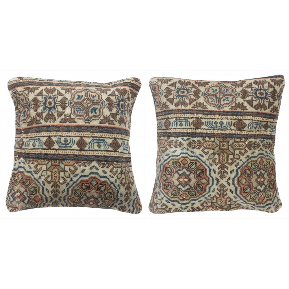 SET OF 2 - Authentic Turkish Wool Cushion Covers. Handknotted Rug Pillows. Rustic Decor. Vintage Throw Pillows SET OF 2 - Authentic Turkish Wool Cushion Covers. Handknotted Rug Pillows. Rustic Decor. Vintage Throw Pillows