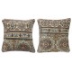 SET OF 2 - Authentic Turkish Wool Cushion Covers. Handknotted Rug Pillows. Rustic Decor. Vintage Throw Pillows SET OF 2 - Authentic Turkish Wool Cushion Covers. Handknotted Rug Pillows. Rustic Decor. Vintage Throw Pillows