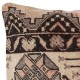 Rustic Handmade Wool Cushion Cover. Vintage Turkish Rug Pillow