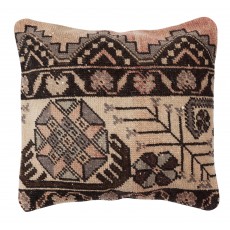 Rustic Handmade Wool Cushion Cover. Vintage Turkish Rug Pillow