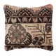 Rustic Handmade Wool Cushion Cover. Vintage Turkish Rug Pillow