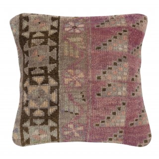 Rustic Handmade Wool Cushion Cover. Vintage Rug Pillow. Turkish Toss Pillow