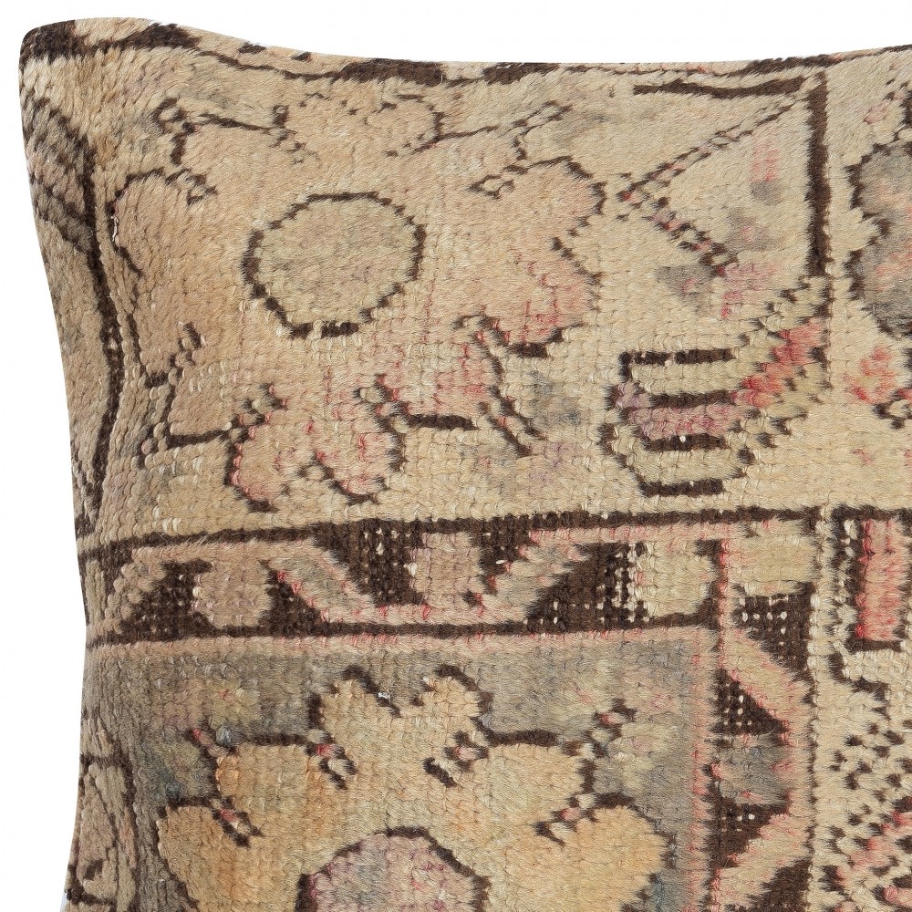 Vintage Rug Pillowcase. Handknotted Wool Rug Cushion Cover. Turkish Toss Pillow Vintage Rug Pillowcase. Handknotted Wool Rug Cushion Cover. Turkish Toss Pillow