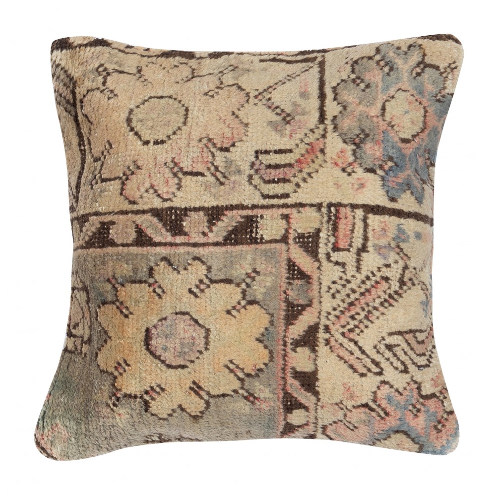 Vintage Rug Pillowcase. Handknotted Wool Rug Cushion Cover. Turkish Toss Pillow Vintage Rug Pillowcase. Handknotted Wool Rug Cushion Cover. Turkish Toss Pillow