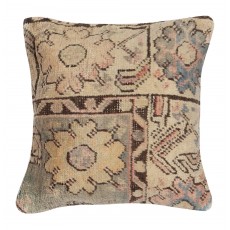 Vintage Rug Pillowcase. Handknotted Wool Rug Cushion Cover. Turkish Toss Pillow