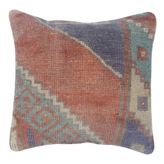Traditional Turkish Wool Cushion Cover. Handmade Rug Throw Pillow. Home Gift. Accent Pillow Cover