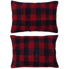 SET OF 2 - Hand-Woven Kilim Cushion Covers. Vintage Throw Pillows. Turkish Accent Pillows. A pair of Lace Pillow Covers