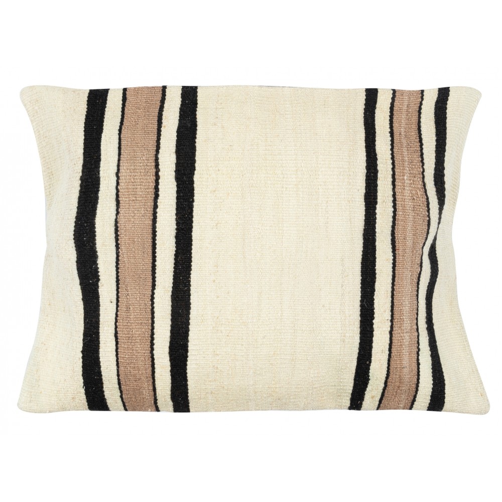 Hand-Woven Hemp Kilim Pillow Cover. Vintage Accent Cushion Cover. Boho Decor Pillow
