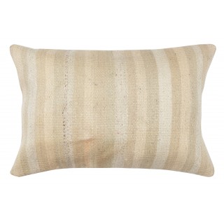 Natural Hemp Cushion Cover. Vintage Kilim Pillowcase. Turkish Accent Pillow Cover. Handwoven Lace Pillow