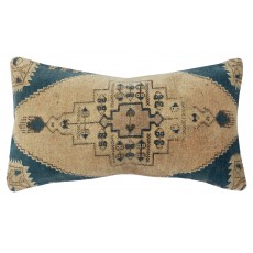 Vintage Rug Pillowcase. Handknotted Wool Rug Cushion Cover. Turkish Toss Pillow