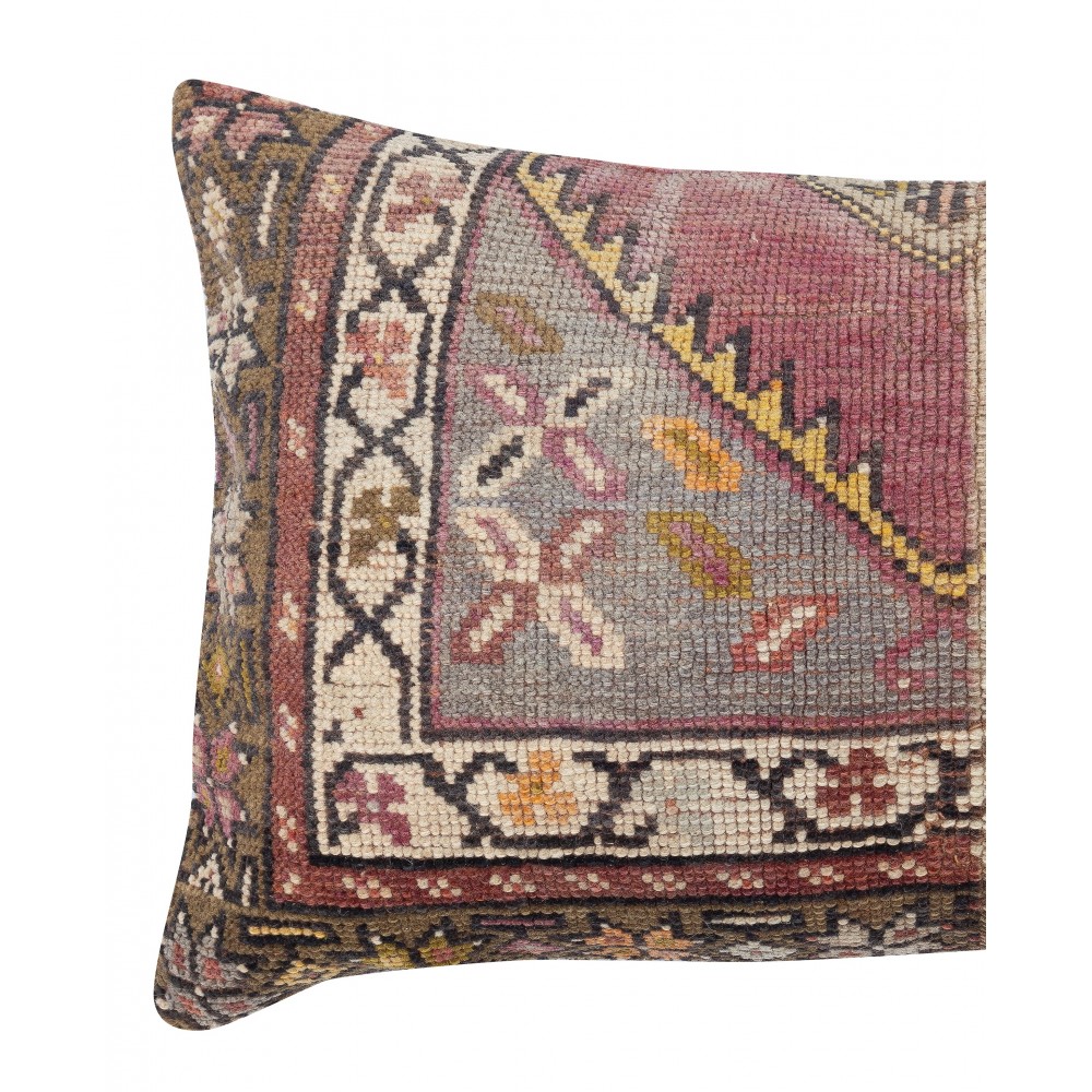 Hand-knotted Wool Rug Cushion Cover. Vintage Throw Pillow. Home Gift. Turkish Accent Pillow Cover