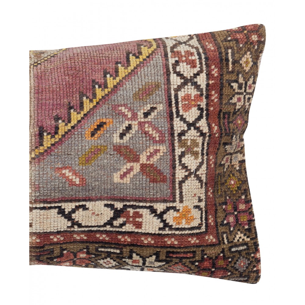 Hand-knotted Wool Rug Cushion Cover. Vintage Throw Pillow. Home Gift. Turkish Accent Pillow Cover