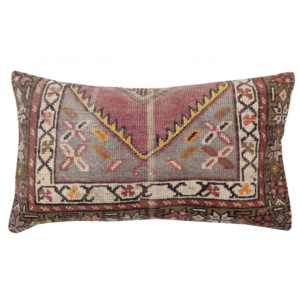 Hand-knotted Wool Rug Cushion Cover. Vintage Throw Pillow. Home Gift. Turkish Accent Pillow Cover