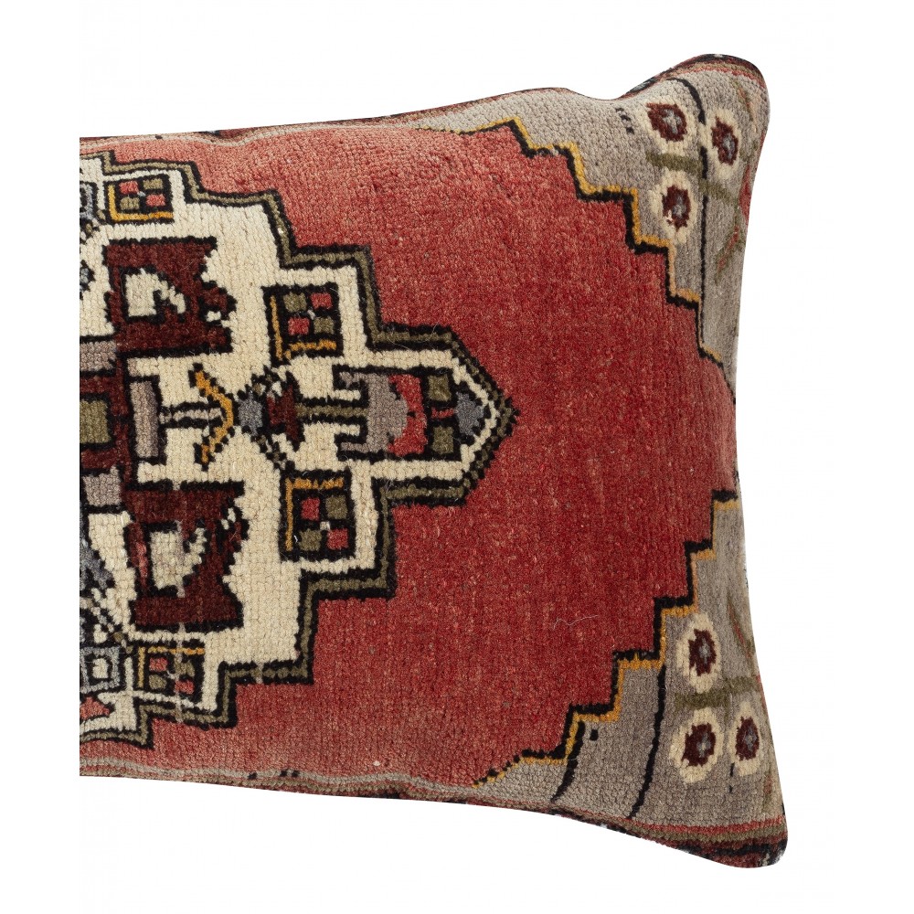 Hand-knotted Wool Rug Cushion Cover. Vintage Throw Pillow. Home Gift. Turkish Accent Pillow Cover
