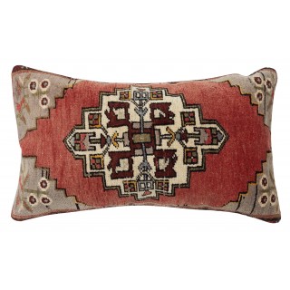 Hand-knotted Wool Rug Cushion Cover. Vintage Throw Pillow. Home Gift. Turkish Accent Pillow Cover
