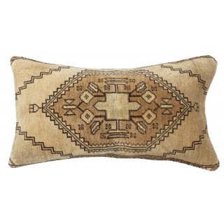 Vintage Handmade Turkish Wool Rug Cushion Cover. Rug Pillow. Boho Home Decor
