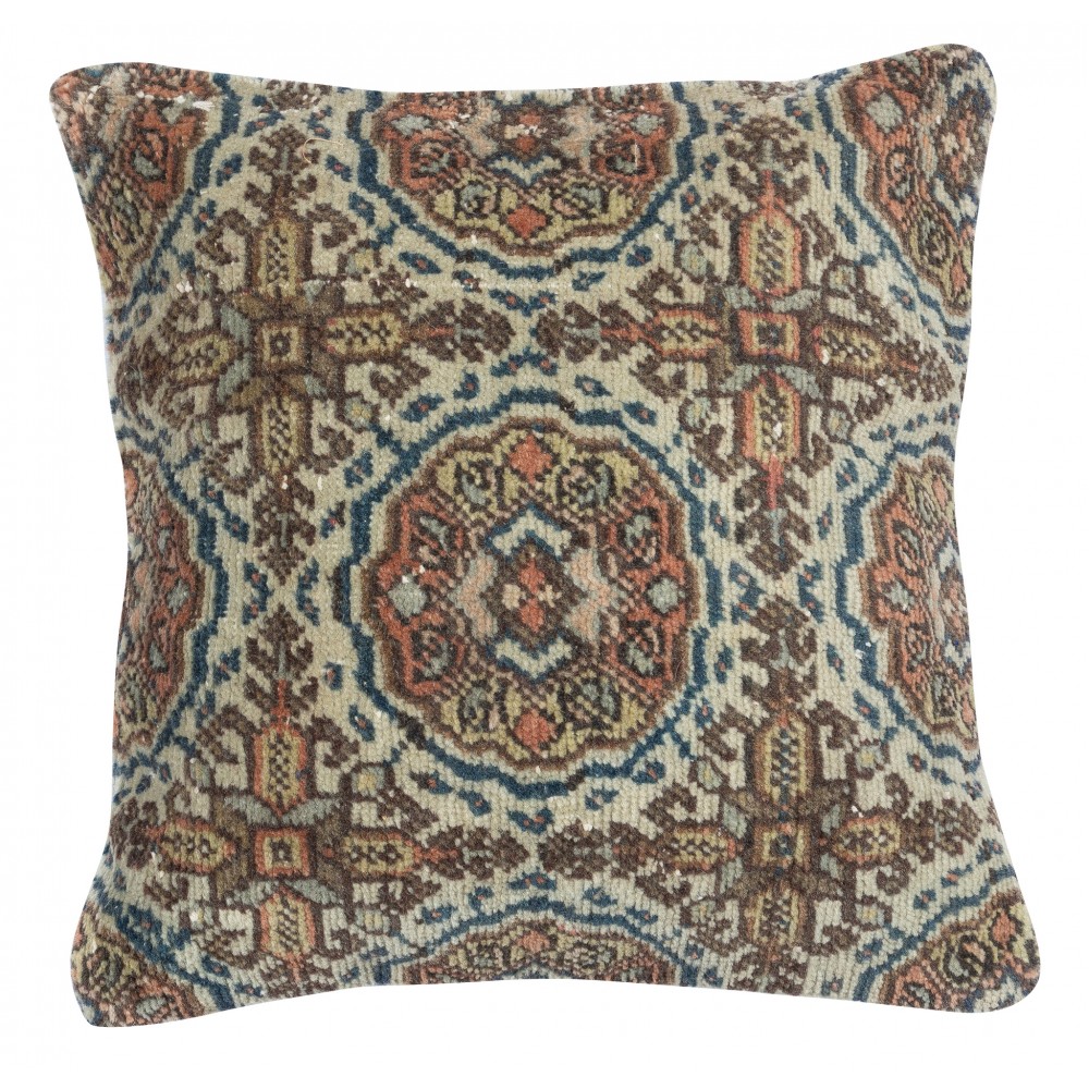 SET OF 2 - Vintage Handmade Rug Cushion Covers. Turkish Wool Pillowcases. Decorative Throw Pillow Covers