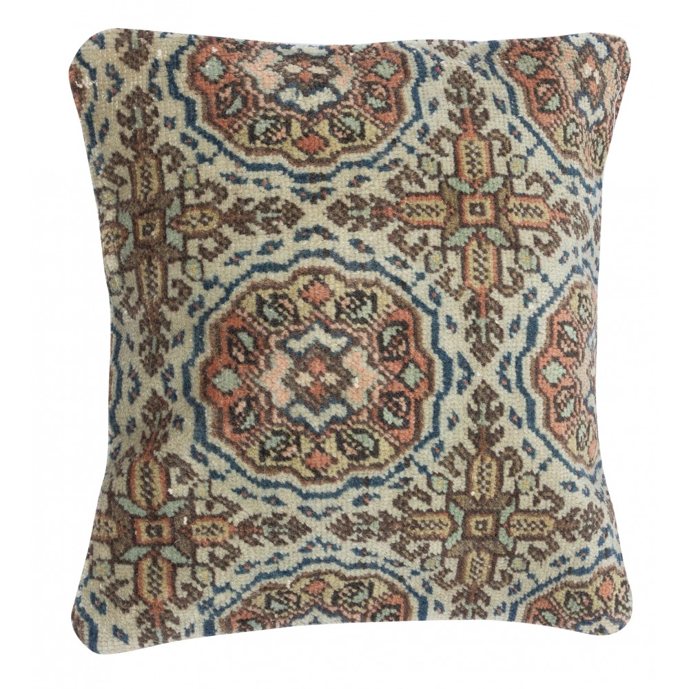 SET OF 2 - Vintage Handmade Rug Cushion Covers. Turkish Wool Pillowcases. Decorative Throw Pillow Covers