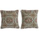 SET OF 2 - Vintage Handmade Rug Cushion Covers. Turkish Wool Pillowcases. Decorative Throw Pillow Covers