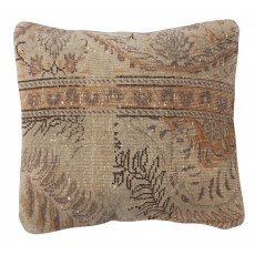 Authentic Turkish Wool Cushion Cover. Handknotted Rug Pillow. Rustic Decor. Vintage Throw Pillow