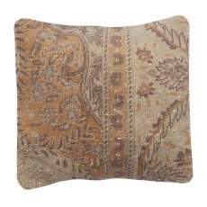 Rustic Turkish Cushion Cover. Handmade Wool Rug Pillow. Bohemian Style Toss Pillow. Vintage Accent Pillow