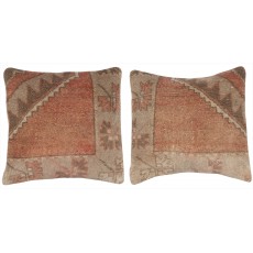 SET OF 2 - Handmade Rug Cushion Covers. Turkish Accent Pillows. A pair of Lace Pillow Covers