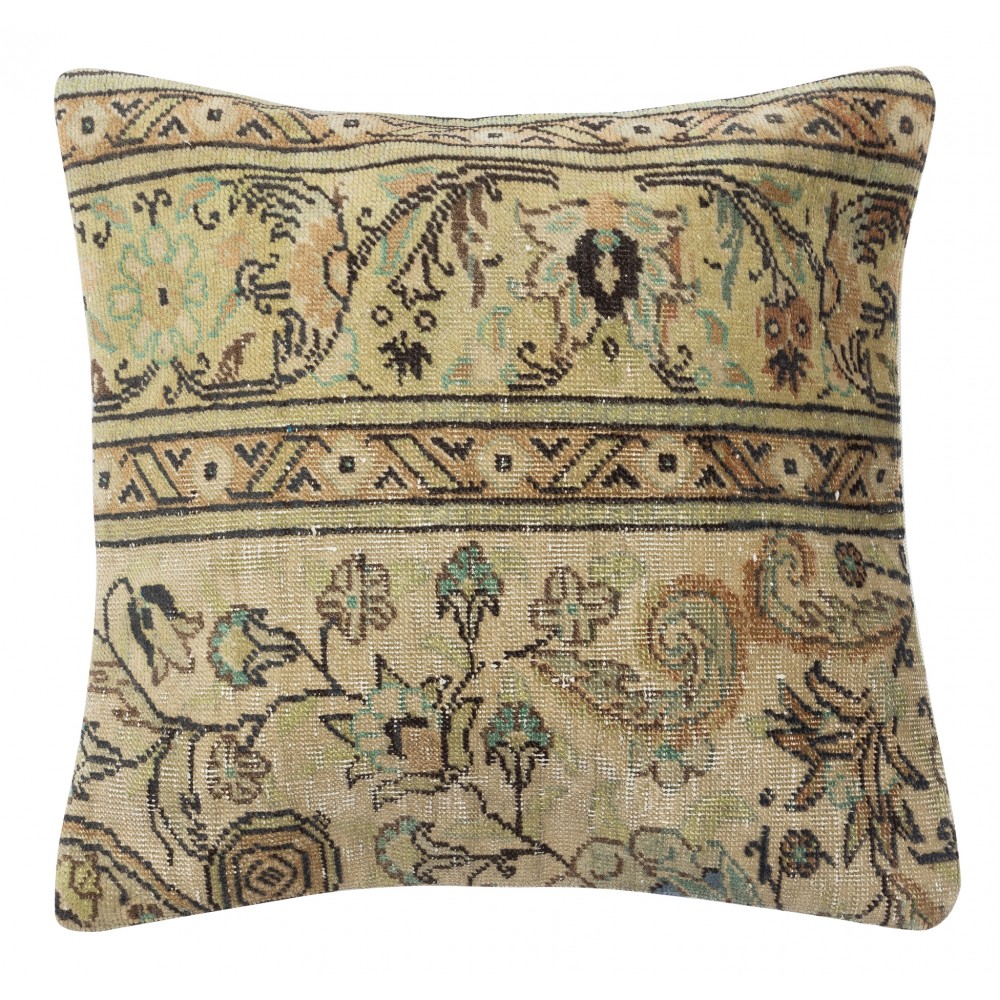 SET OF 2 - Turkish Rug Pillowcases. Handknotted Wool Rug Cushion Covers. Vintage Toss Pillows