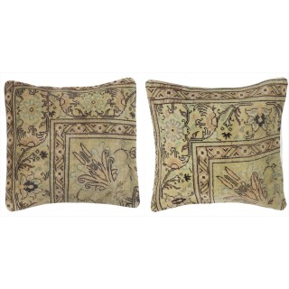 SET OF 2 - Traditional Turkish Wool Cushion Covers. Handmade Rug Pillows. Vintage Throw Pillows