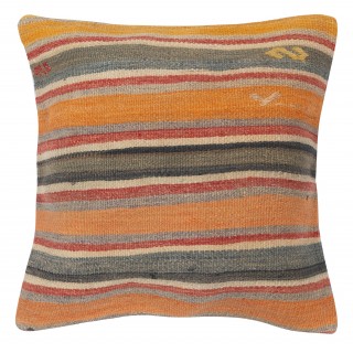 Hand-Woven Kilim Cushion Cover. Vintage Pillowcase. Turkish Lace Pillow. Traditional Accent Pillow