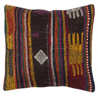 Rustic Kilim Pillowcase. Handmade Cushion Cover. Vintage Accent Pillow. Turkish Throw Pillow Cover