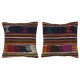 SET OF 2 - Hand-Woven Kilim Cushion Covers. Vintage Throw Pillows. Turkish Accent Pillows. A pair of Lace Pillow Covers SET OF 2 - Hand-Woven Kilim Cushion Covers. Vintage Throw Pillows. Turkish Accent Pillows. A pair of Lace Pillow Covers