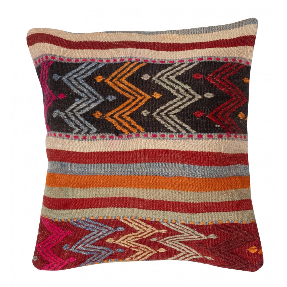 SET OF 2 - Hand-Woven Kilim Cushion Covers. Vintage Throw Pillows. Turkish Accent Pillows. A pair of Lace Pillow Covers