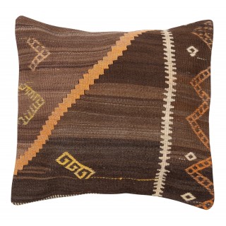 Hand-Woven Kilim Cushion Cover. Turkish Accent Pillow. Vintage Throw Pillow Cover