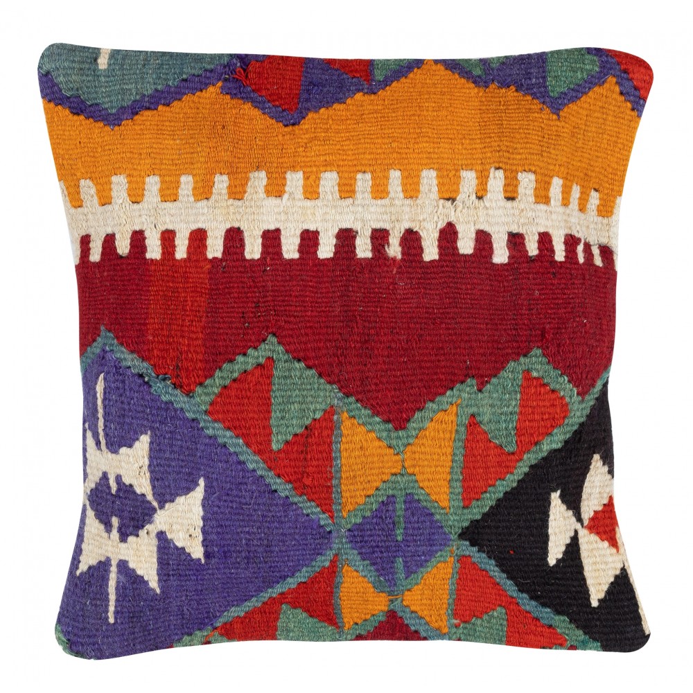 SET OF 2 - Hand-Woven Kilim Cushion Covers. Vintage Throw Pillows. Turkish Accent Pillows. A pair of Lace Pillow Covers