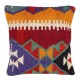 SET OF 2 - Hand-Woven Kilim Cushion Covers. Vintage Throw Pillows. Turkish Accent Pillows. A pair of Lace Pillow Covers