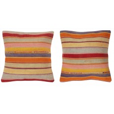SET OF 2 - Hand-Woven Kilim Cushion Covers. Vintage Throw Pillows. Turkish Accent Pillows. A pair of Lace Pillow Covers