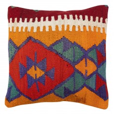 Hand-Woven Kilim Cushion Cover. Turkish Accent Pillow. Vintage Throw Pillow Cover