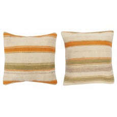 SET OF 2 - Hand-Woven Hemp Cushion Covers. Vintage Kilim Pillowcases. Turkish Accent Pillows. A pair of Lace Pillow Covers
