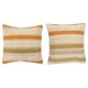 SET OF 2 - Hand-Woven Hemp Cushion Covers. Vintage Kilim Pillowcases. Turkish Accent Pillows. A pair of Lace Pillow Covers