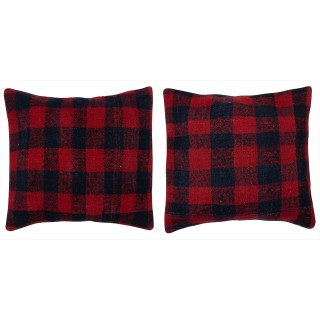 SET OF 2 - Hand-Woven Kilim Cushion Covers. Vintage Throw Pillows. Turkish Accent Pillows. A pair of Lace Pillow Covers