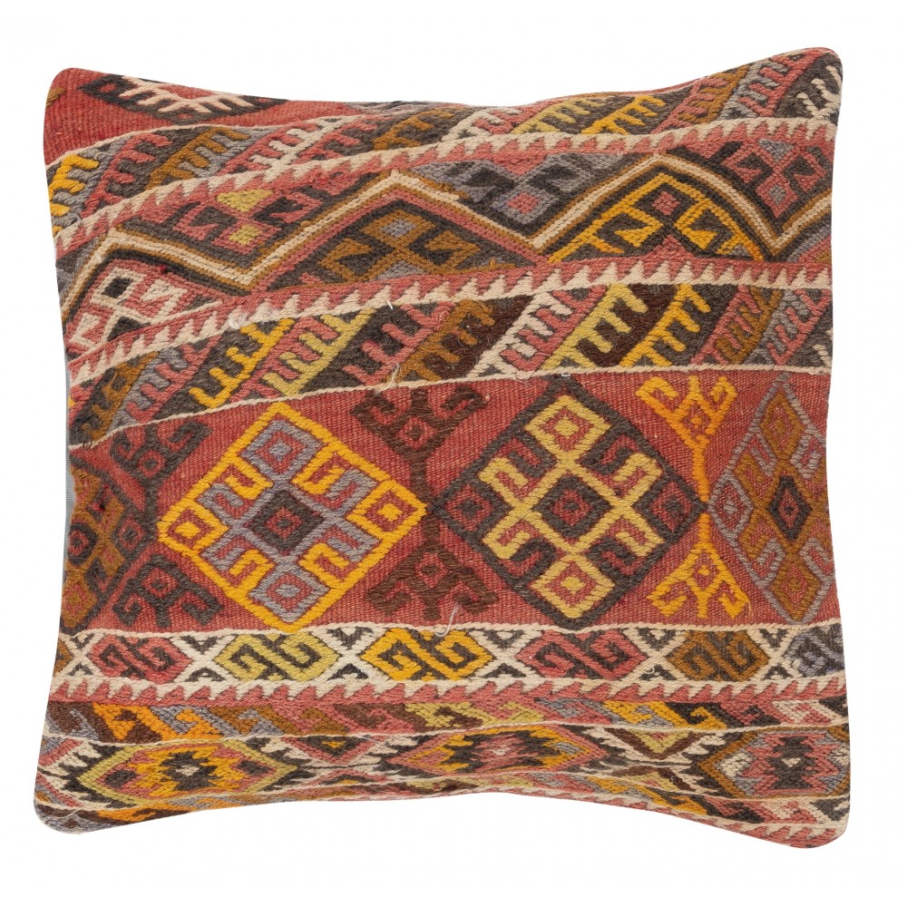 SET OF 2 - Hand-Woven Kilim Cushion Covers. Vintage Throw Pillows. Turkish Accent Pillows. A pair of Lace Pillow Covers